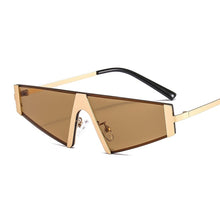 Load image into Gallery viewer, Fashion Triangle Sunglasses Women Men Shield PC Color Lens Alloy Metal Frame Luxury Brand Designer Elegant Sun Glasses
