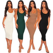 Load image into Gallery viewer, Dress  Women Maxi Thread stitching dress Long Slim  Cotton Sundress
