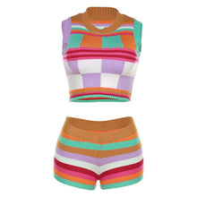 Load image into Gallery viewer, Spring New Women's Fashion Sleeveless Tank Top High Waist Slim Fit Hip Lift Short Knit Set

