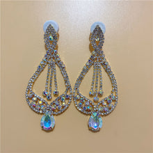 Load image into Gallery viewer, Exaggerated Queen Rhinestone Earrings for Women Fashion Long Letters Pendant Earring Fashion Shiny Party Costume Jewelry
