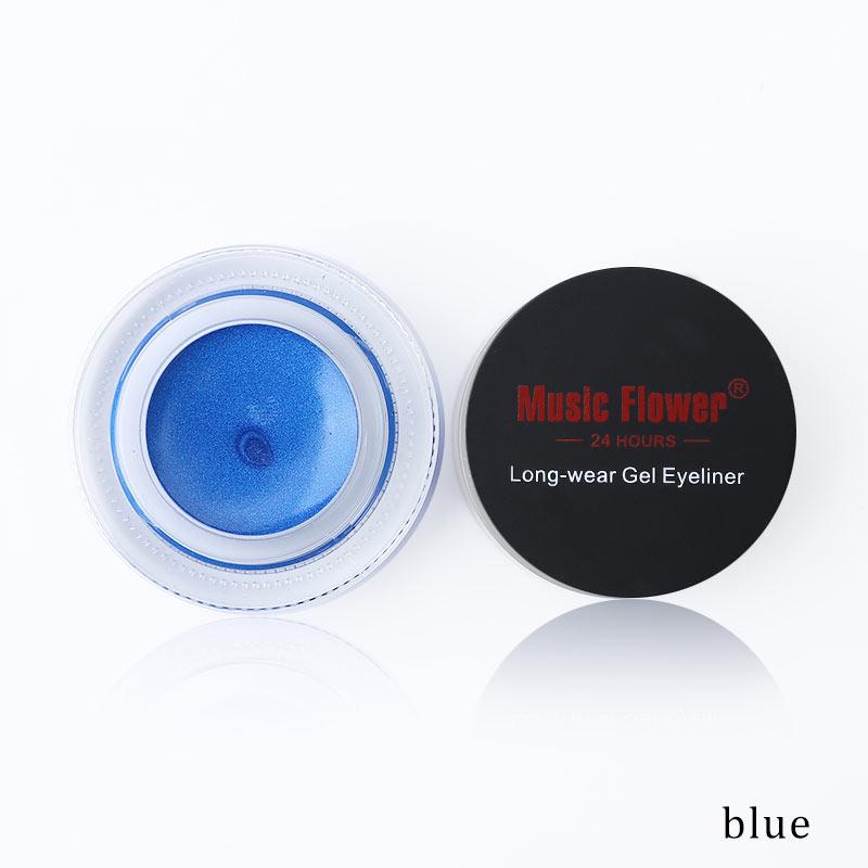 Music Flower Brand Black Waterproof Eyeliner Gel Makeup Cosmetic Gel Eye Liner With Brush 24 Hours Long-lasting