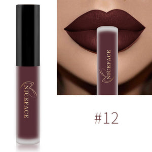 NICEFACE Lip Gloss 26 Colors Nude Matte Liquid Lipstick Mate Waterproof Long Lasting Moisturizing Lipgloss Lip Makeup Cosmetics