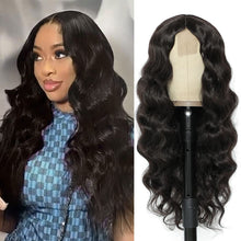 Load image into Gallery viewer, European and American Small Lace Wig Headsets with Intermediate Color Small Lace Center Split Large Wavy Long Curly Wigs
