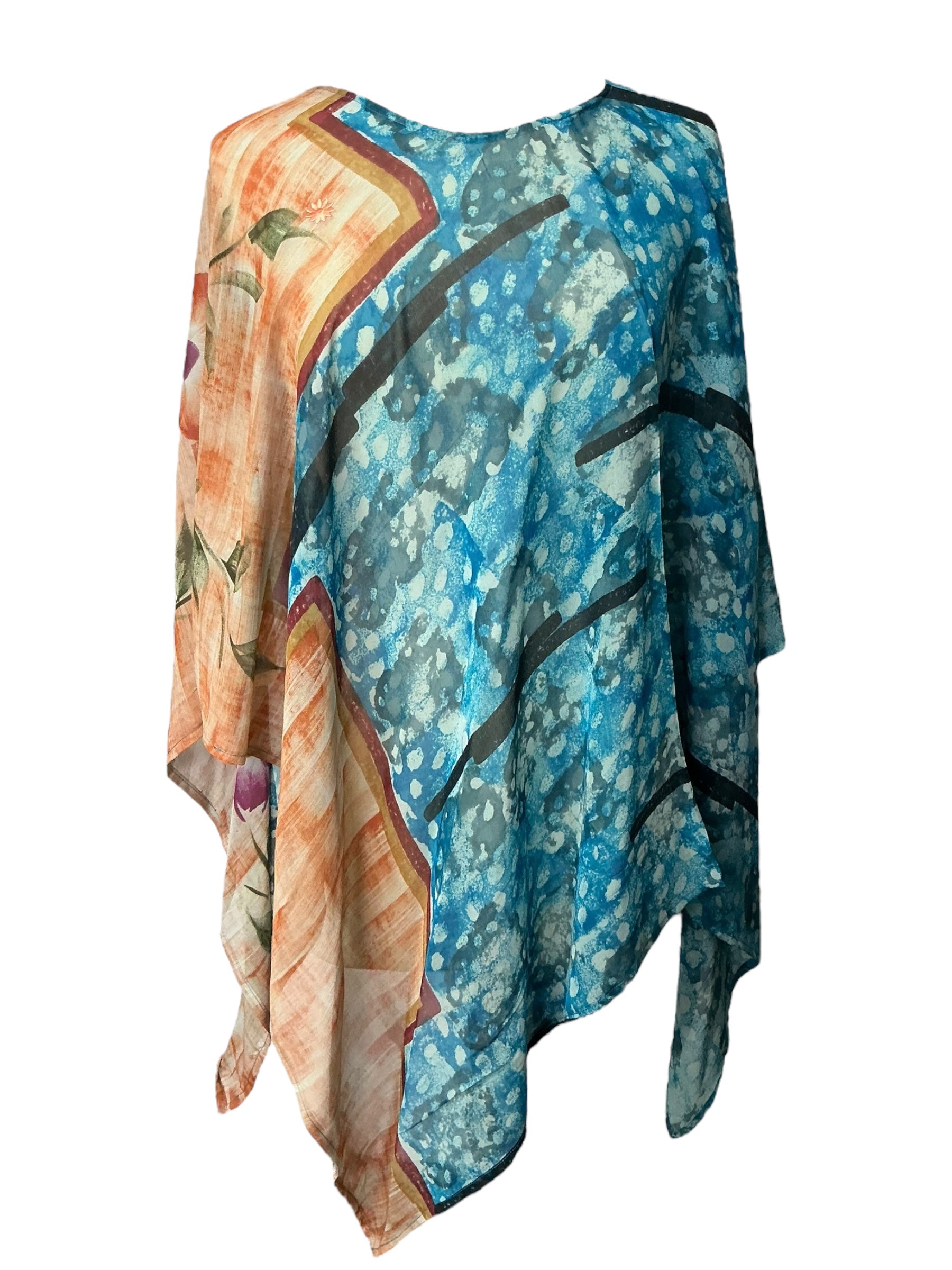 PRG7050 Sheer Avatar Pure Silk Capelet Poncho