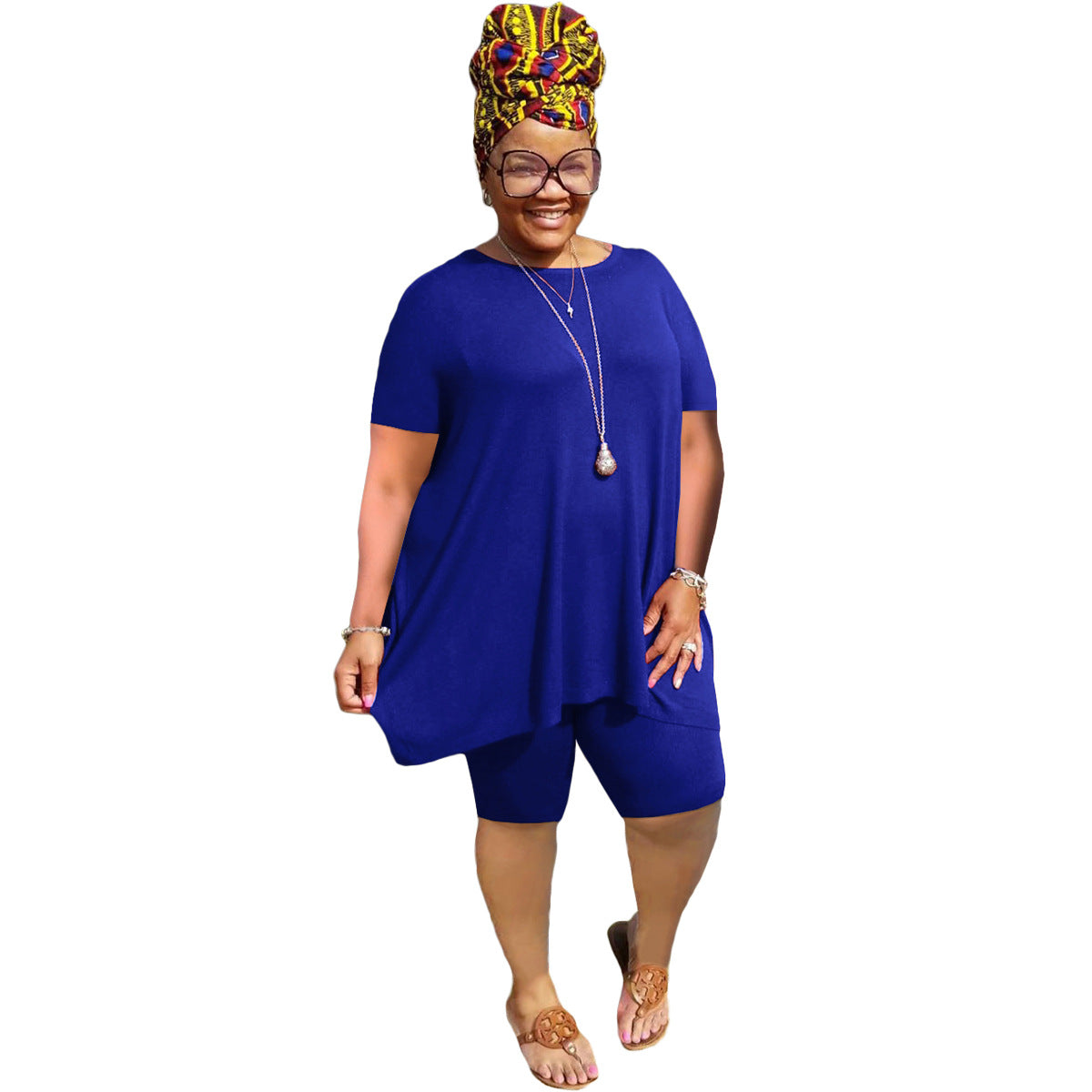 New Fashion Women's Plus Size 5XL Solid Color Casual Suit