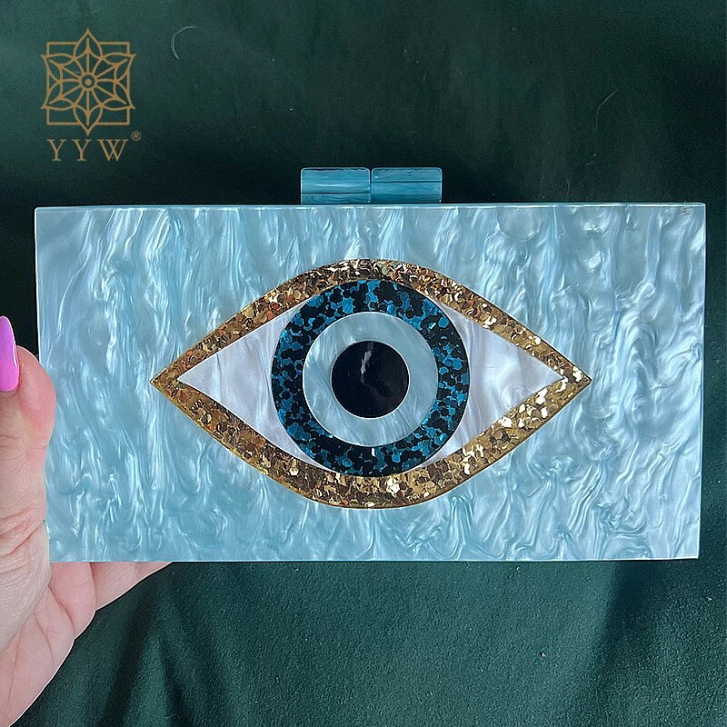 Sequined Eyes Evening Bags Crossbody Evening Purses Clutch Bag Women Clutch Luxury Party Dress Purse Summer Acrylic Hand Bags