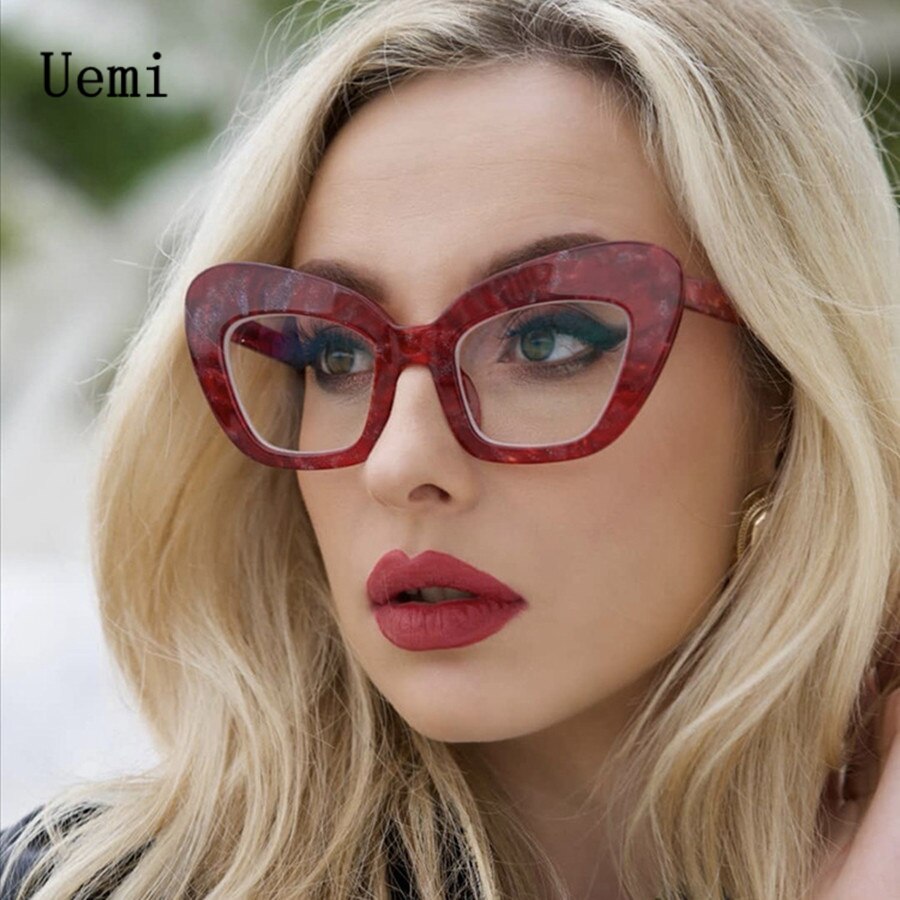 New Fashion Vintage Anti Blue Light Cat Eye Women Glasse Retro Designer Eyeglasse Frame Ladies Ins Trending Clear