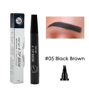 Eyebrow Tint 4 Tip Liquid Brow 5 Colors Pen Makeup Paint Eyebrow Liner Pen Cosmetics Waterproof Tool Microblade