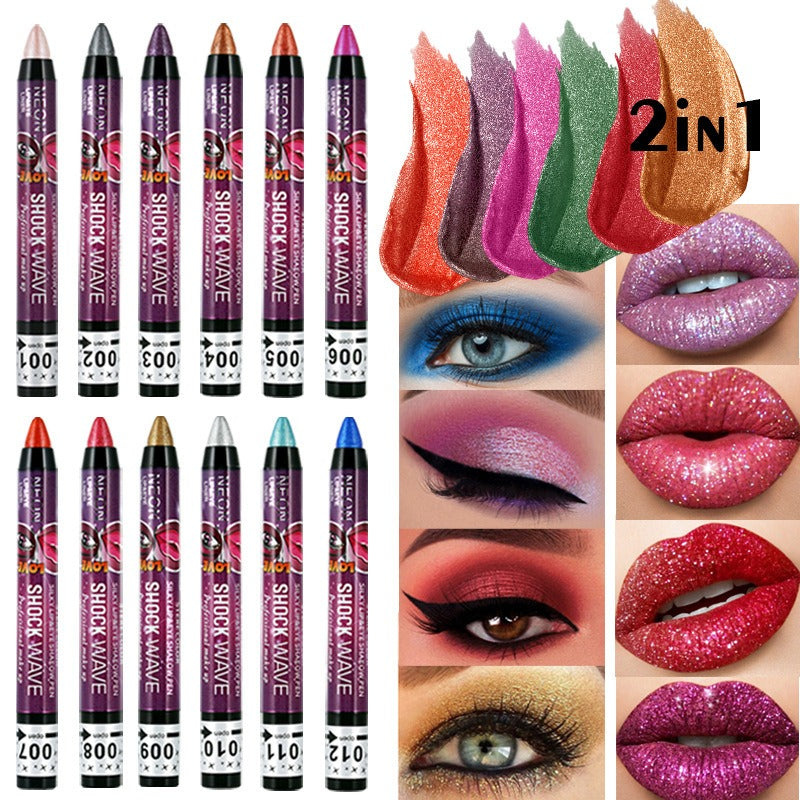 KISS SUSY 36 color eye shadow pencil stick lip pencil 2 in 1 is not easy to smudge