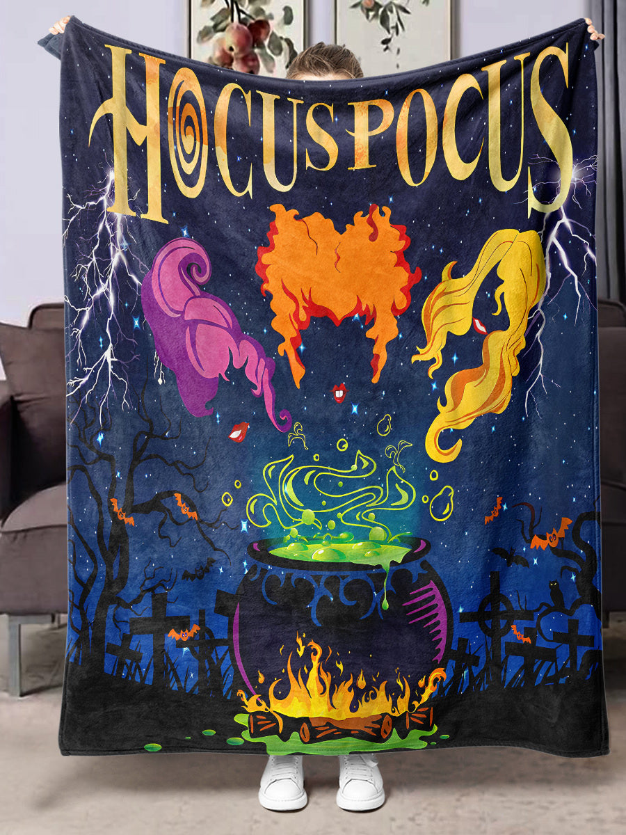 Halloween Flannel Blanket Black Geometric Polyester Multi-Size