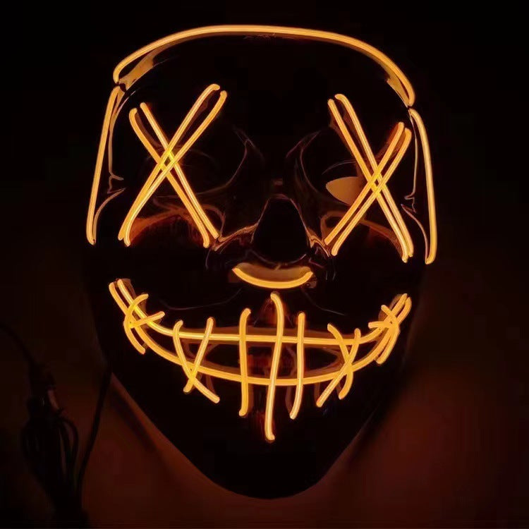 Men's LED Glow Mask V-Shaped Multi-Color PVC