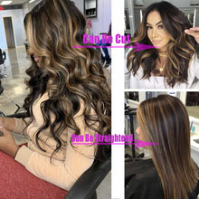 Load image into Gallery viewer, European and American Small Lace Wig Headsets with Intermediate Color Small Lace Center Split Large Wavy Long Curly Wigs
