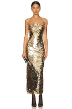 Load image into Gallery viewer, Ailigou  New Summer Women's Sleeveless Off Shoulder Sexy Off Back Sparkling Sequins Tight Midi Dress Evening Dress Vestido
