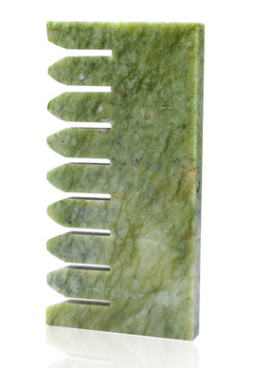 Natural Jade Hair Massager Comb Rose Quartz GuaSha Tool Stone SPA Acupuncture Scraper Board Release Head Pressure Health Care