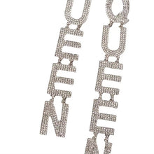 Load image into Gallery viewer, Exaggerated Queen Rhinestone Earrings for Women Fashion Long Letters Pendant Earring Fashion Shiny Party Costume Jewelry
