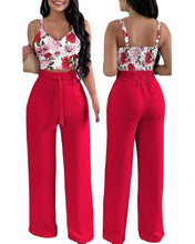 Load image into Gallery viewer, European and American Spring/Summer New Fashion Print Strap Tie Long Pants Set of 2
