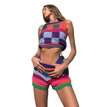 Load image into Gallery viewer, Spring New Women's Fashion Sleeveless Tank Top High Waist Slim Fit Hip Lift Short Knit Set
