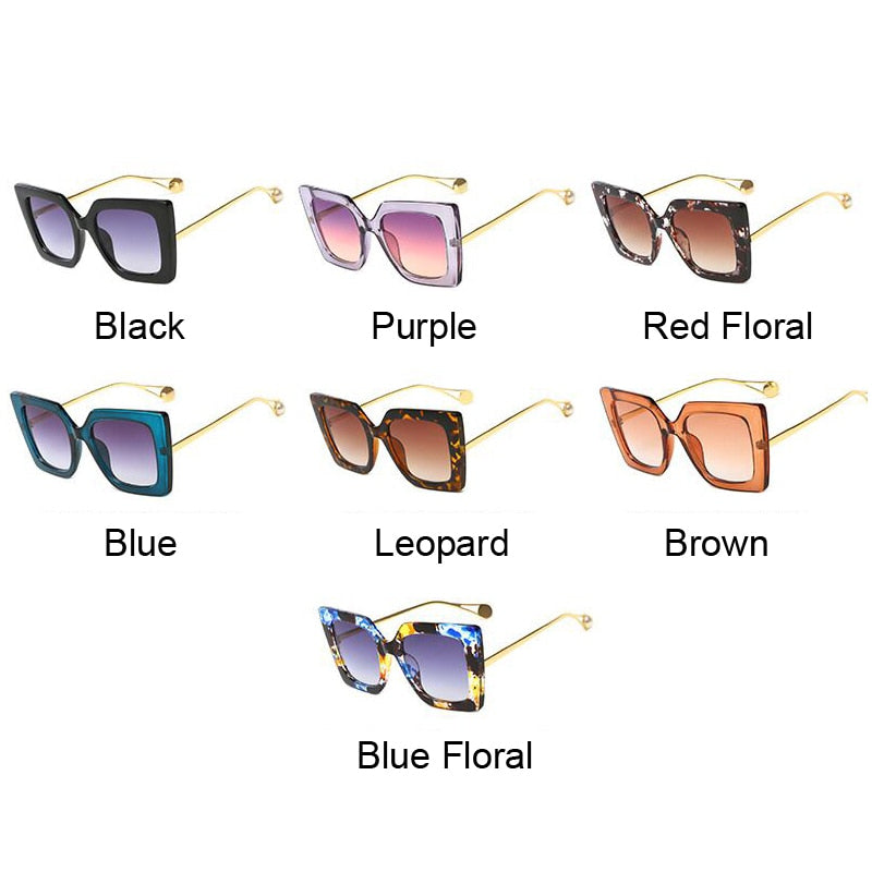 New Fashion Sunglasses Women's Large Square Sunglasses Trend Flat Glasses