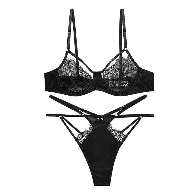 Brassiere Black Lace Underwear Set