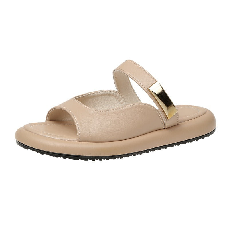 Sandal Slippers for Women Wearing Flat Bottomed Casual Beach Shoes In Summer, Fairy Style Flip Flops