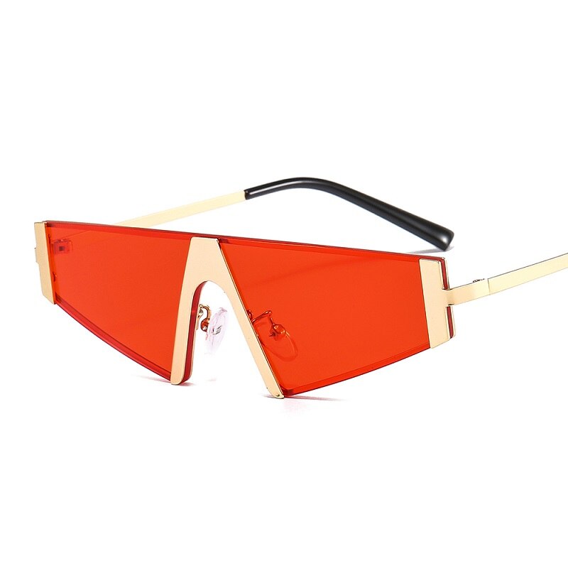 Fashion Triangle Sunglasses Women Men Shield PC Color Lens Alloy Metal Frame Luxury Brand Designer Elegant Sun Glasses