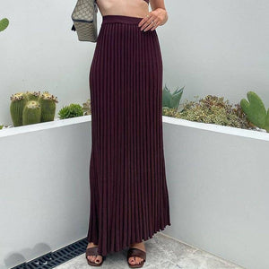 Tossy New White Knit Two Piece Women Sets Fall Ribbed Tank Top And Pleated Knitted Skirt Suits For Women Long Dress Sets Summer