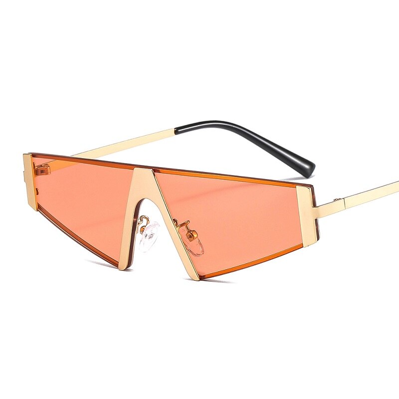 Fashion Triangle Sunglasses Women Men Shield PC Color Lens Alloy Metal Frame Luxury Brand Designer Elegant Sun Glasses