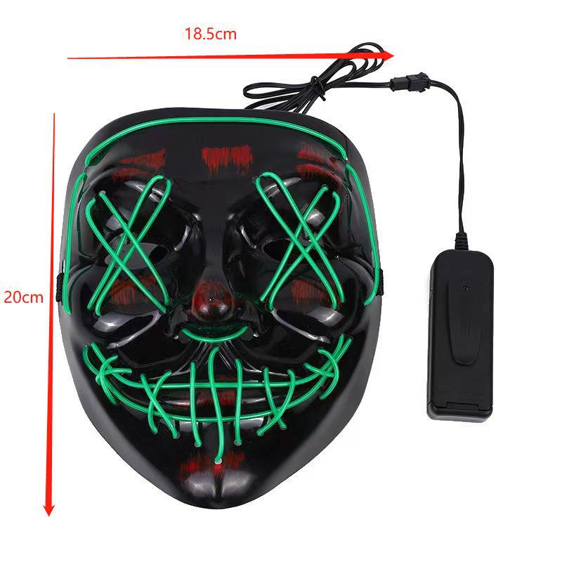 Men's LED Glow Mask V-Shaped Multi-Color PVC