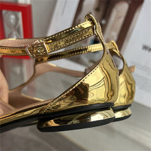 Load image into Gallery viewer, Eilyken Women New Fashion Pumps Pointed Toe Gold Ladies Elegant Dress Slingback Low Heel Mary Jane Mules Shoes Zapatos Mujer
