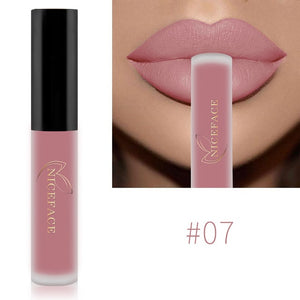 NICEFACE Lip Gloss 26 Colors Nude Matte Liquid Lipstick Mate Waterproof Long Lasting Moisturizing Lipgloss Lip Makeup Cosmetics