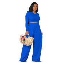 Load image into Gallery viewer, European and American Large Sized Womens Fashion Casual Wide Leg Two Piece Set for Women
