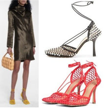 Load image into Gallery viewer, Processing Time:7-15 days after placing orders Women's Summer Fashion Sexy Hollow Out Water Diamond Mesh Bread Head Sandals European and American High Heel Show Shoesdals

