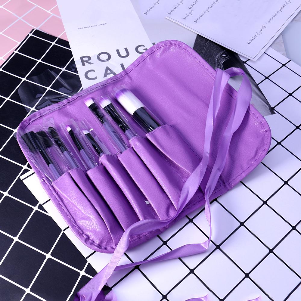 O.TWO.O 7pcs/lot Cosmetics Brush Set Beauty Eye Primer Powder Blush Brush Soft Synthetic Hair With PU Leather Case Send Random