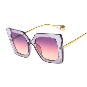 New Fashion Sunglasses Women's Large Square Sunglasses Trend Flat Glasses