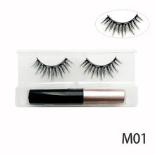 Load image into Gallery viewer, 3D Mink Magnetic Eyelashes Waterproof Lasting Magnetic Eyeliner Magnet Mink Eyelashes Makeup Extension False Eyelashes
