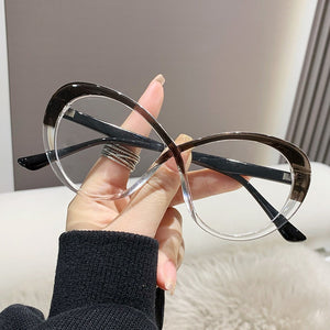 Fashion new color changing anti blue light glasses women trendy oval color contrast stitching glasses frame