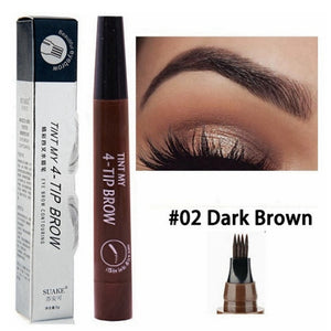 TINT MY 4-TIP BROW Liquid Eyebrow Pencil Waterproof Microblading Fork Tip Fine Sketch Eye Brow Tattoo Tint Pen Korean Cosmetics