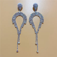 Load image into Gallery viewer, Exaggerated Queen Rhinestone Earrings for Women Fashion Long Letters Pendant Earring Fashion Shiny Party Costume Jewelry
