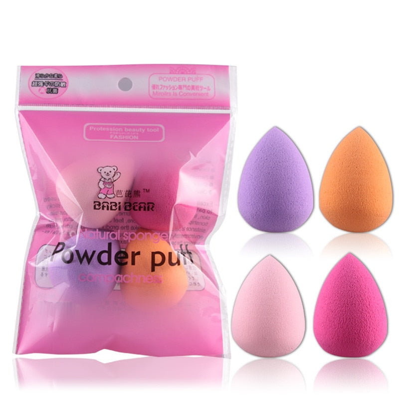 4Pcs/set Mini Beauty Soft Makeup Sponge Puff Face Nose Facial Foundation Base Liquid Powder Blending Drop Shape Cosmetic Tool