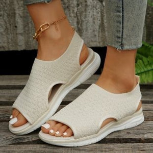 Oversized Women's Shoes In Europe and America, Breathable Flying Woven Fish Mouth Thick Sole Casual Sports Sandals In Summer