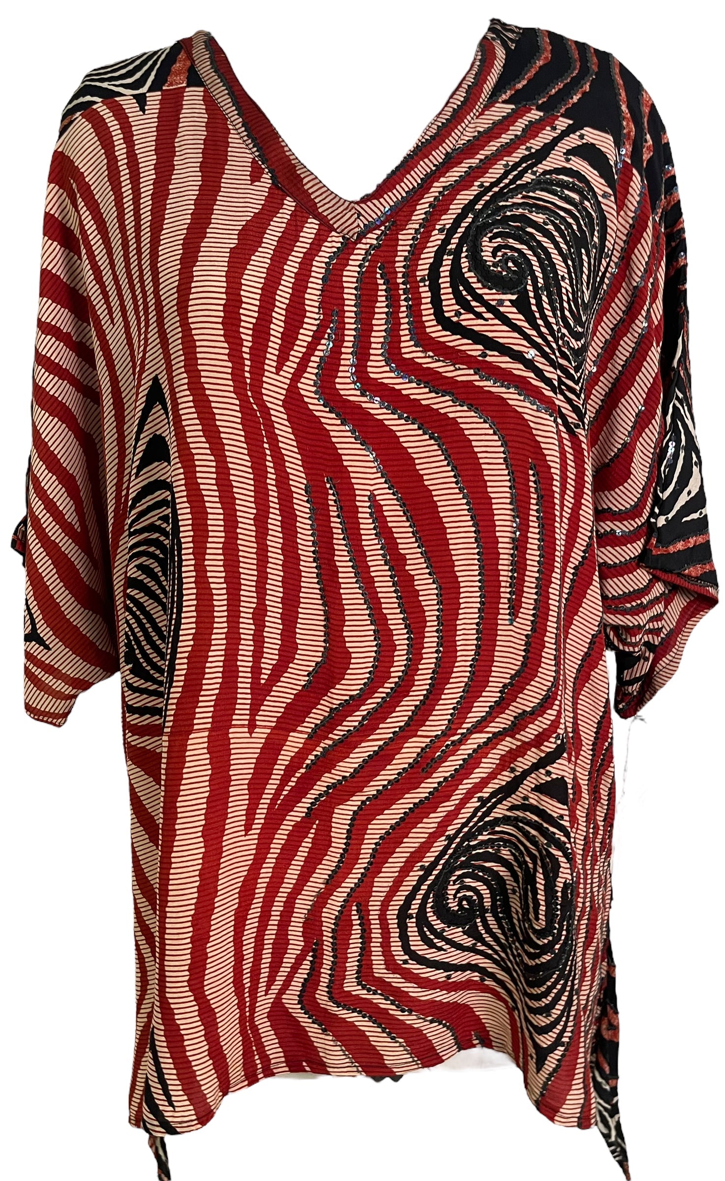 PRC6467 Avatar Pure Silk Long Tunic with Side Ties