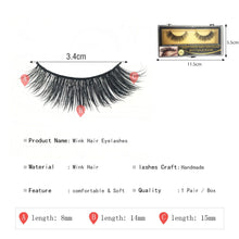 Load image into Gallery viewer, Natural Lashes Lightweight 100% Mink False Eyelashes Maquillaje Suppliers New Dramatic Eye Lashes
