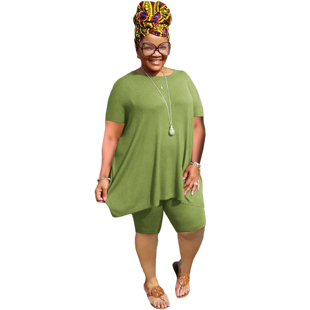 New Fashion Women's Plus Size 5XL Solid Color Casual Suit