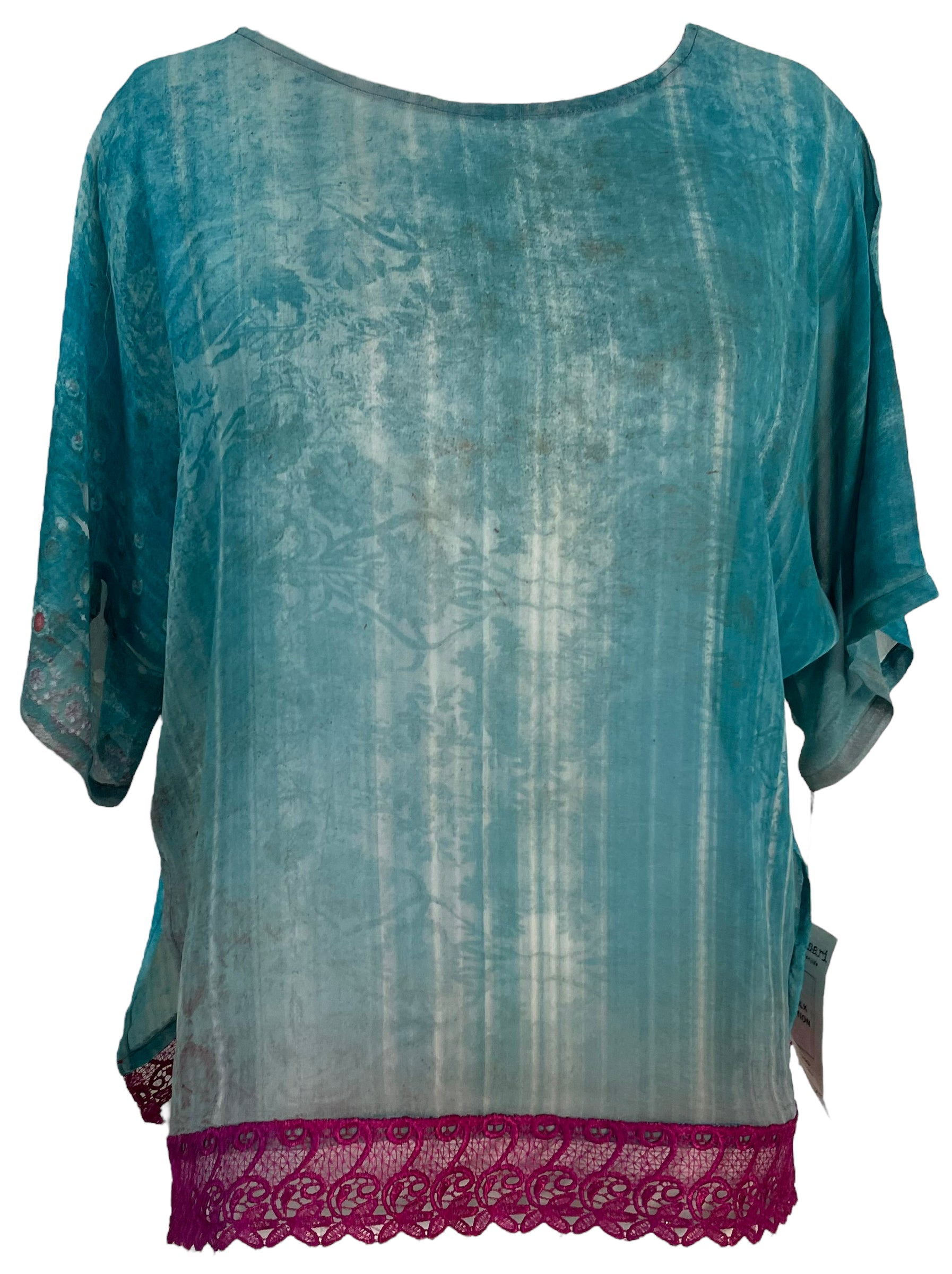 FINAL SALE PRG6249 Sheer Avatar Pure Silk Side Slit Top