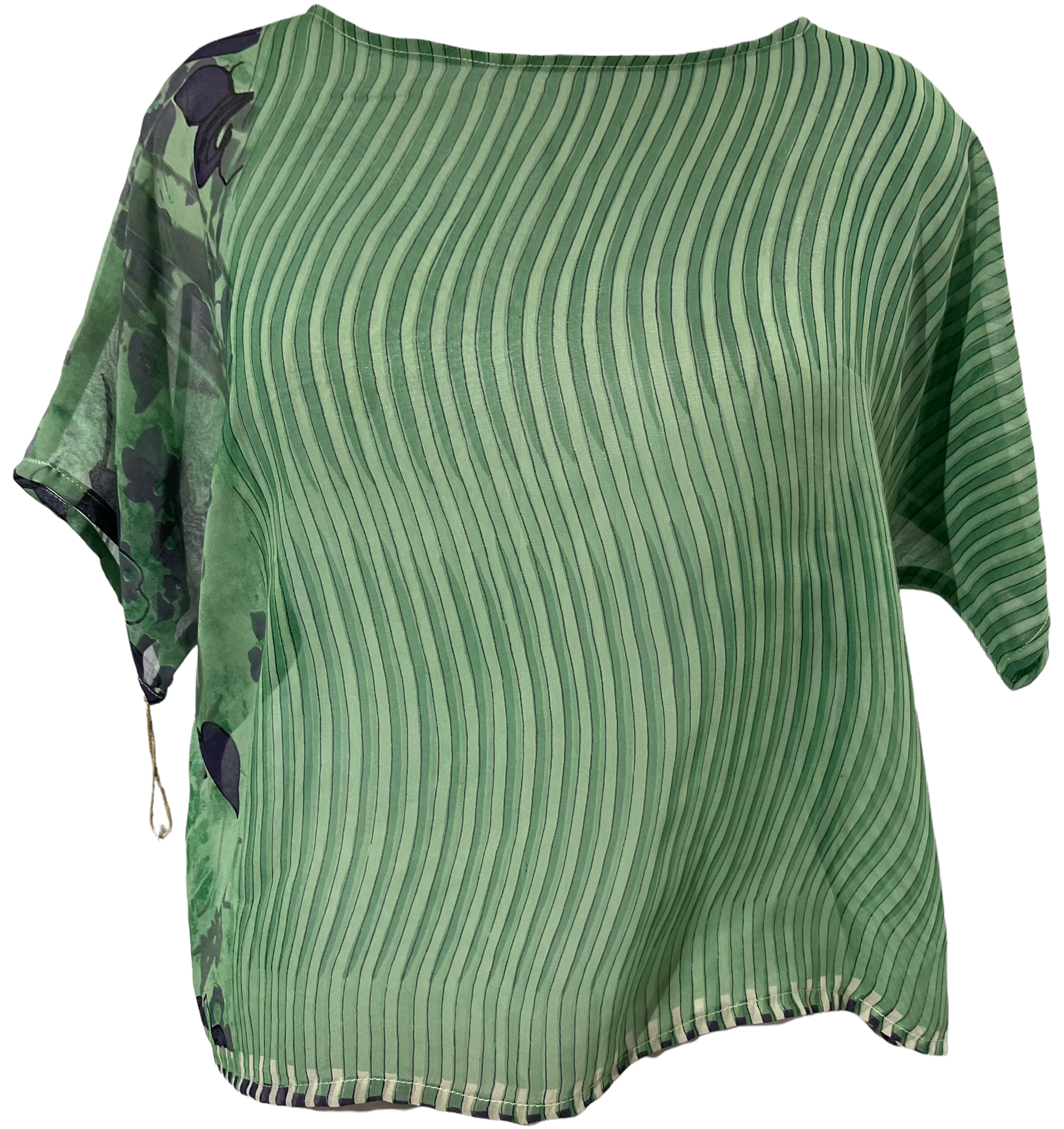 FINAL SALE PRGM1533 Hymettus Sheer Avatar Pure Silk Boxy Top