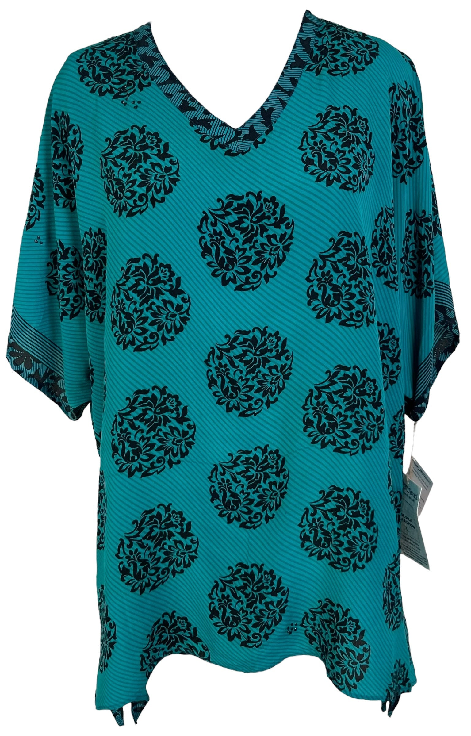 PRC7152 Avatar Pure Silk Long Tunic with Side Ties