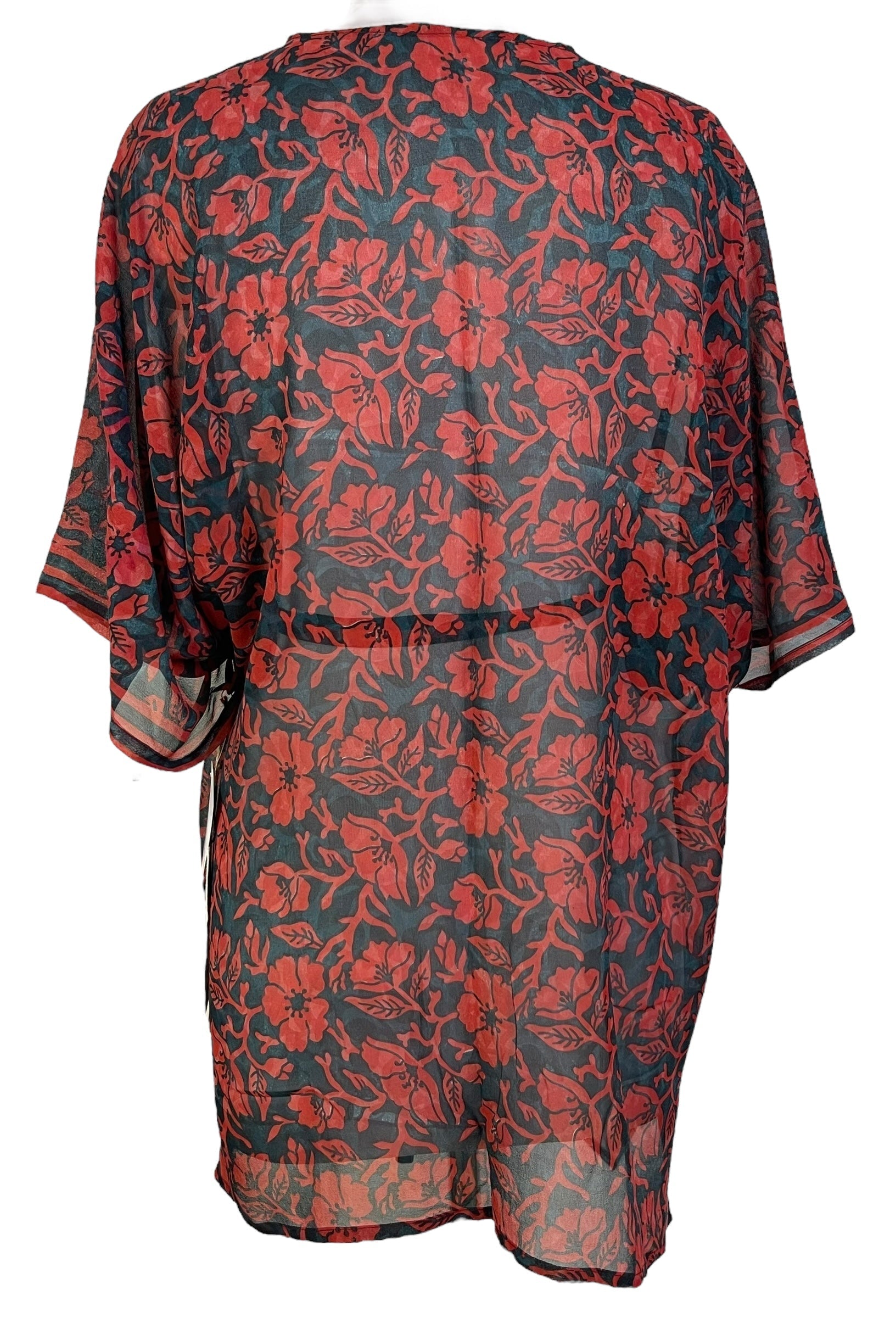 PRG6895 Sheer Avatar Pure Silk Kimono-Sleeved Jacket with Belt