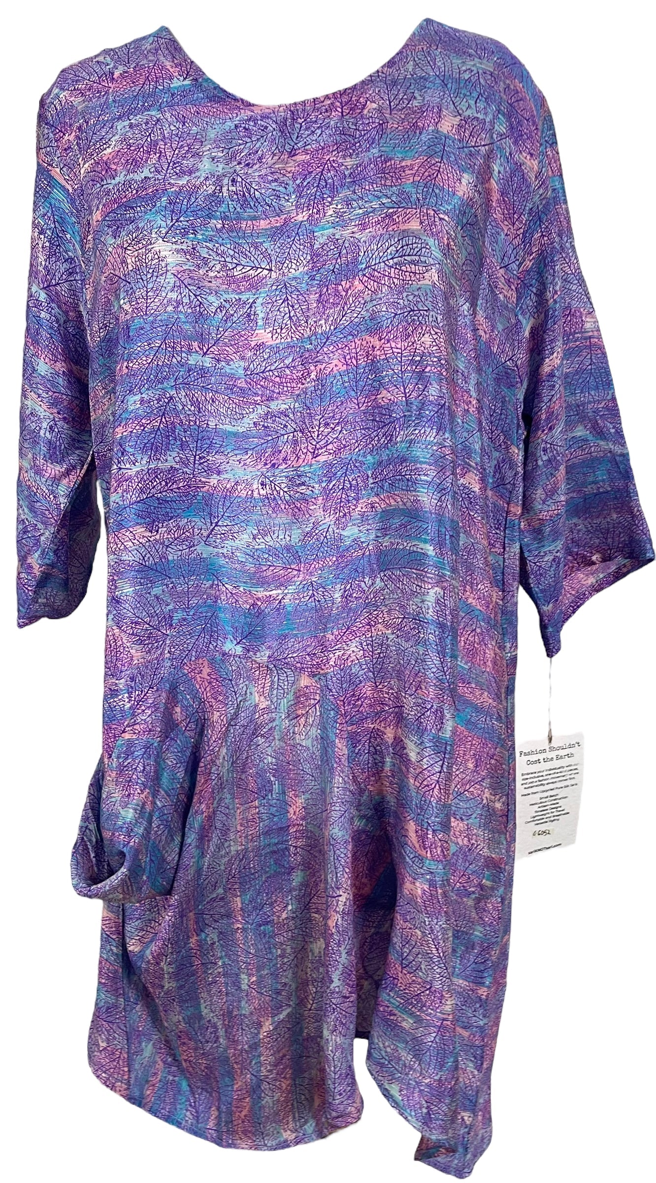 PRC6052 Avatar Pure Silk Self Pocket Tunic Dress