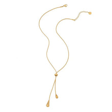 Load image into Gallery viewer, Adjustable Pull Droplet Necklace and Earring Set – Elegant Stainless Steel Jewelry for Women
