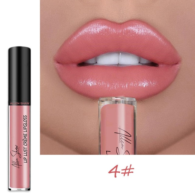 Nude Shiny Liquid Lip Glaze Matte Glitter Shimmer Moisturizing Lip Gloss Long-lasting Lipstick